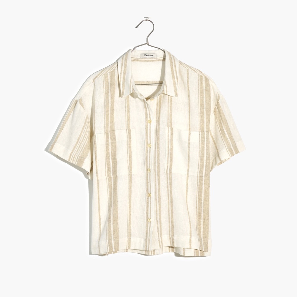 Madewell Linen-Blend Short-Sleeve Safari Shirt